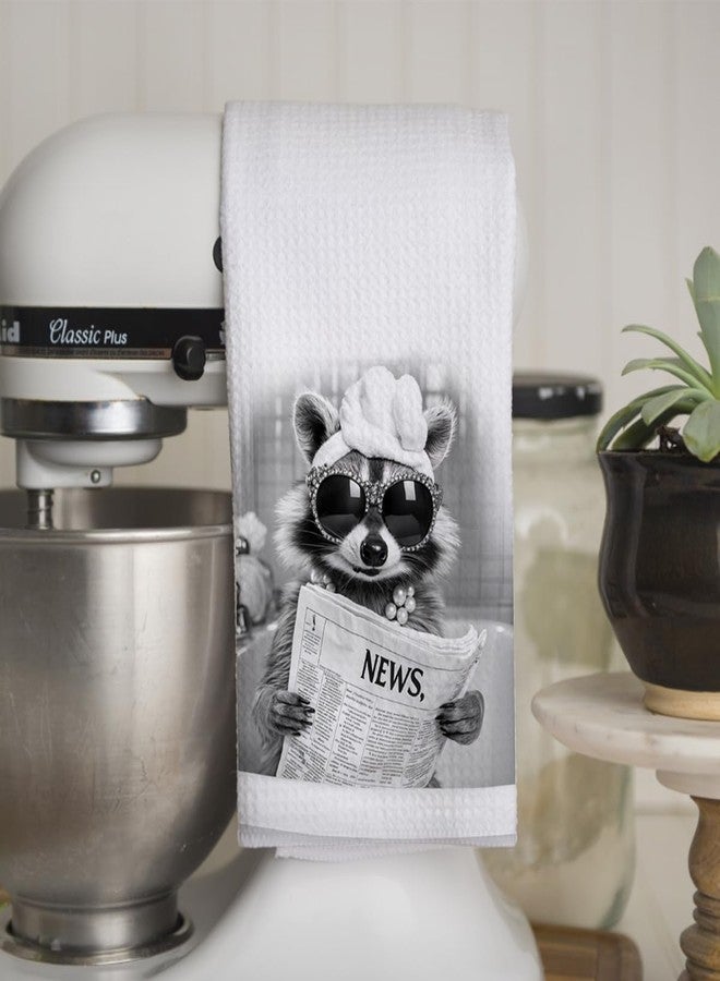 KIDEAR Funny Raccoon Hand Towel for Bathroom,1 PCS Cute Raccoon Kitchen Towels for Kids Room Decorations Dish Towels,Cute Animal, Gifts for Women, Pet Owners Housewarming - C02 - Image 3